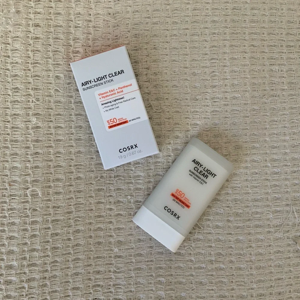 New In Box COSRX Airy-Light Clear Sunscreen Stick SPF 50 PA++++ Water Resistant